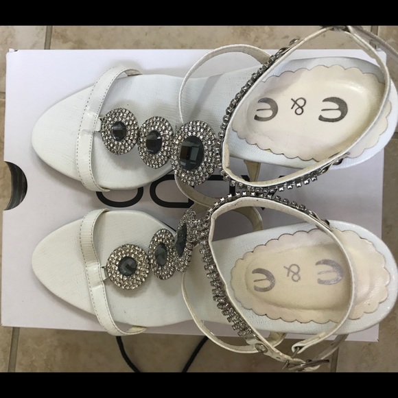 White rhinestones Vero Cuoio high heels size 6 - Picture 2 of 6